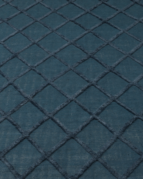 Diamante Flatweave Linen Rug Swatch - Navy/Navy
