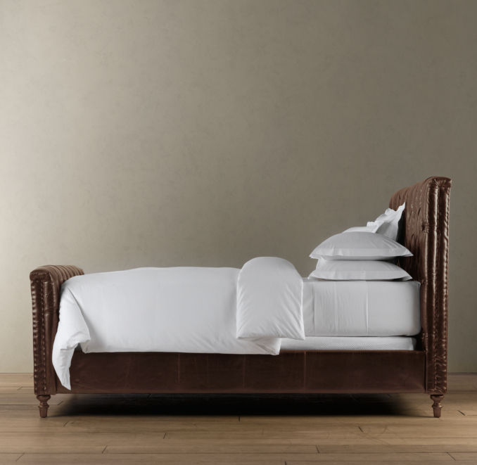 Chesterfield Leather Panel Bed