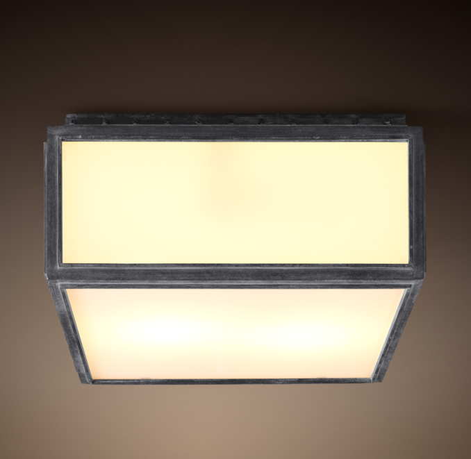 Union Filament Wide Flushmount Milk Glass