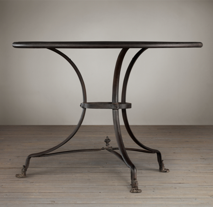 40" 19th C. French Lion's Foot Brasserie Table