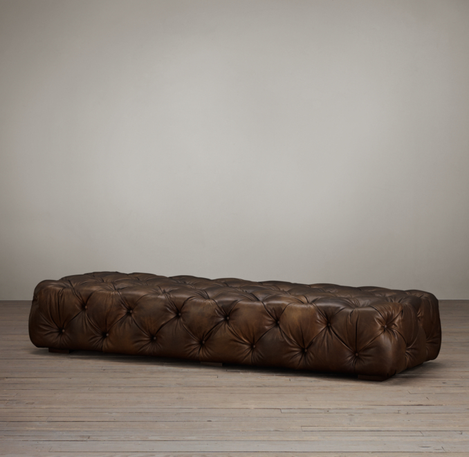 Soho Tufted Leather Coffee Ottoman