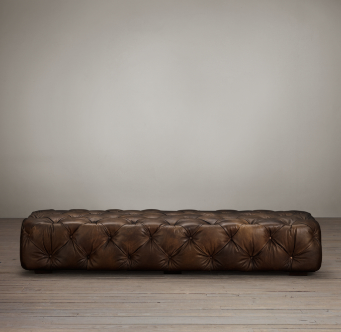 Soho Tufted Leather Coffee Ottoman
