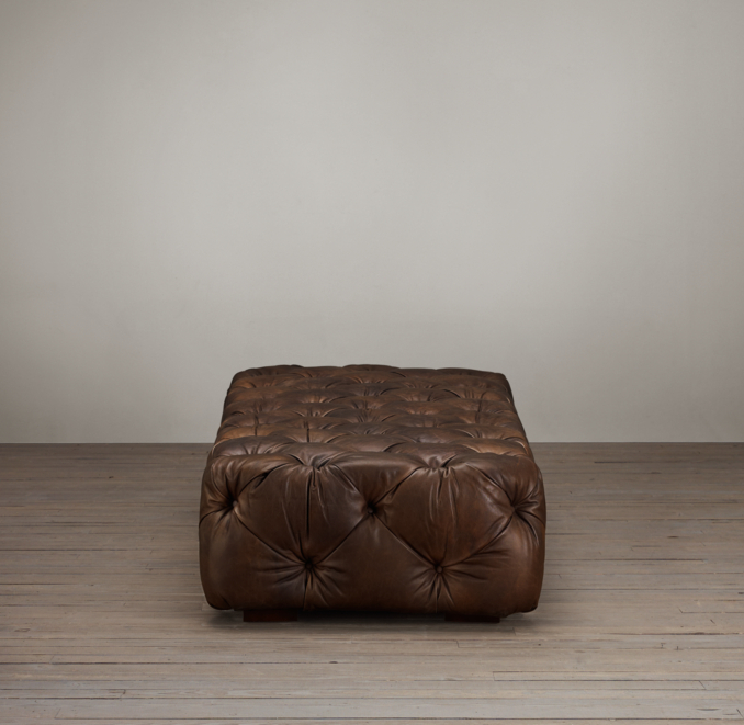 Soho Tufted Leather Coffee Ottoman