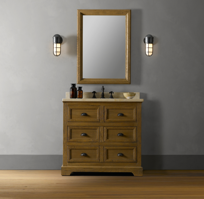 Apothecary Bin Pull Single Vanity Sink 