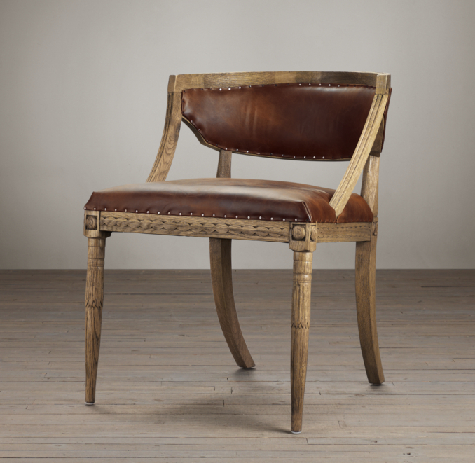 Swedish Demi-Lune Chair Leather