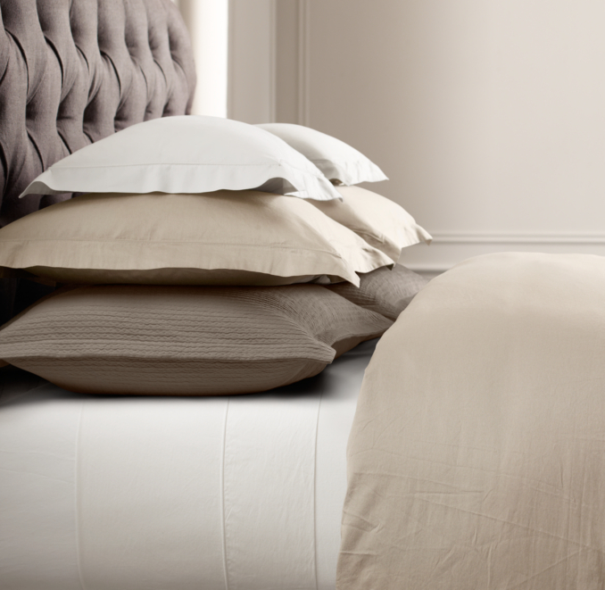 Italian Vintage-Washed 464-Thread-Count Percale Bedding Collection