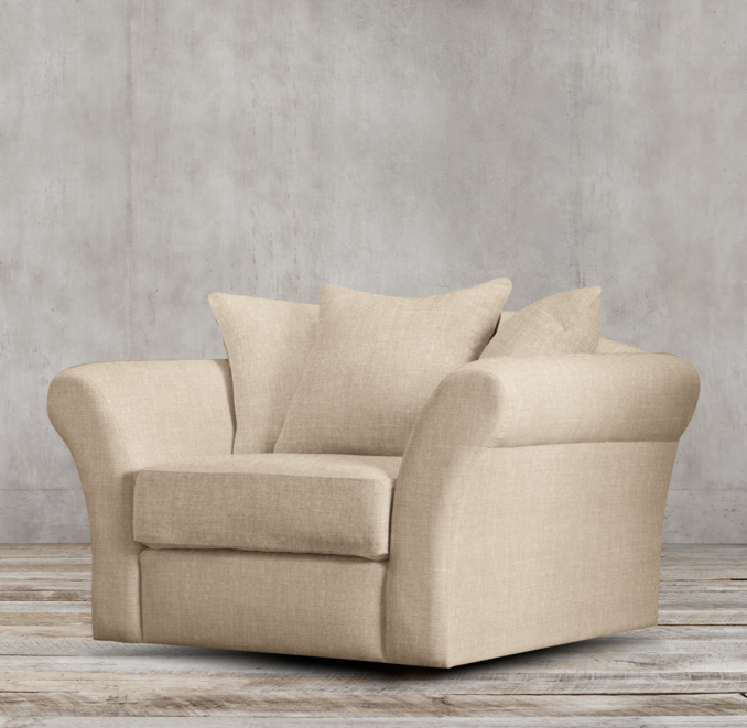 Camelback Upholstered Swivel Chair