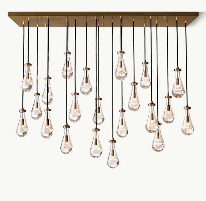 Shown in Vintage Brass with standard cord length set for 10&#39; ceiling height.