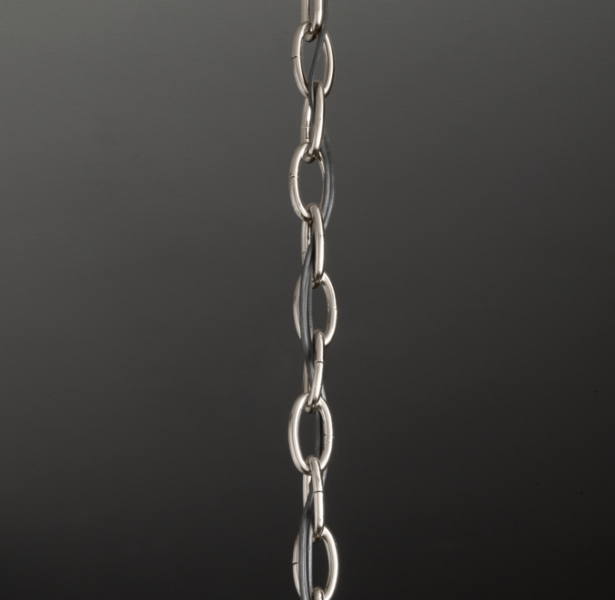 Foucault's Iron Orb and Crystal Chandelier Extension Chain with Connector Polished Nickel
