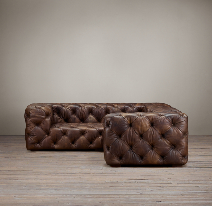 Soho Tufted Leather Corner Sectional
