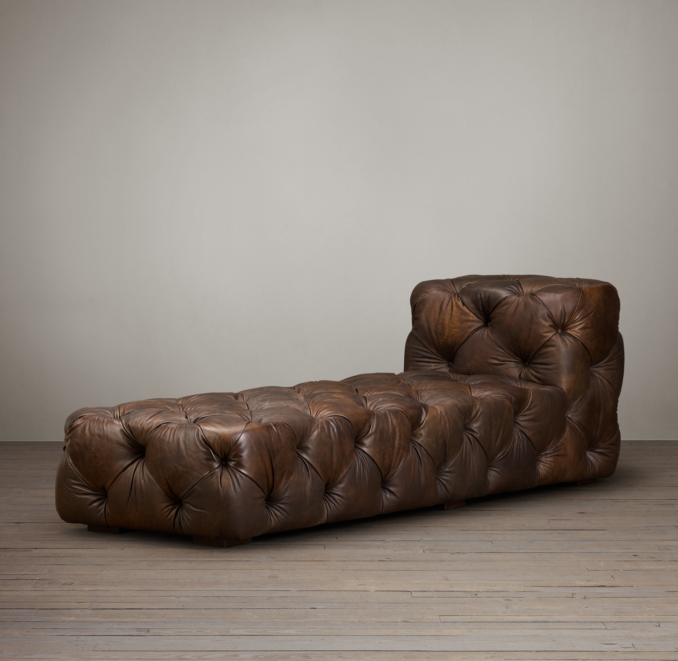 Soho Tufted Leather Armless Chaise