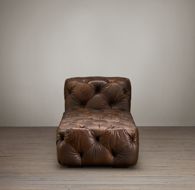 Soho Tufted Leather Armless Chaise