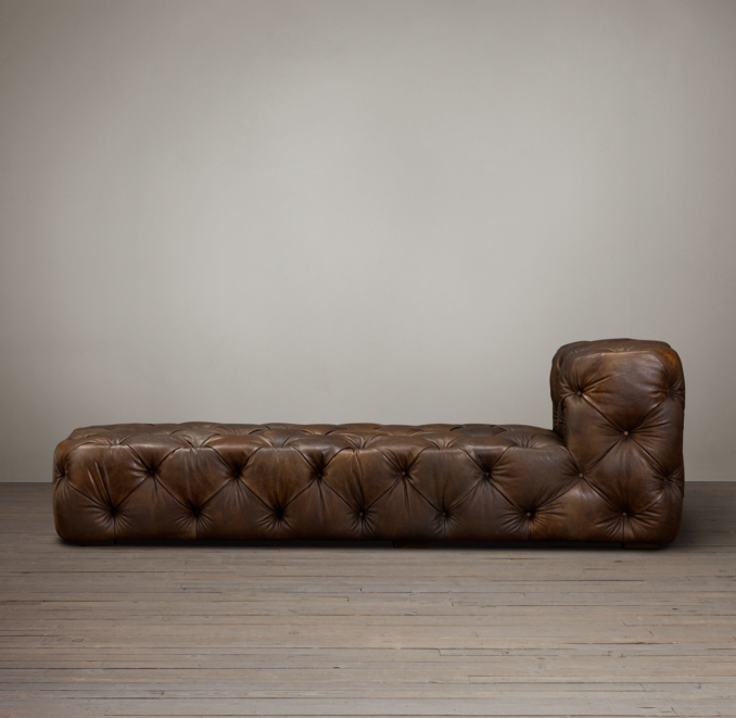 Soho Tufted Leather Armless Chaise