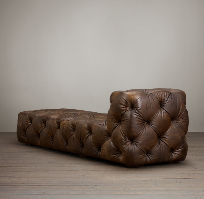 Soho Tufted Leather Armless Chaise