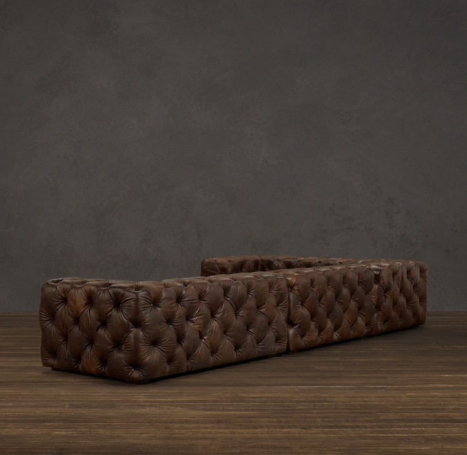 Soho Tufted Leather Left-Arm L-Sectional