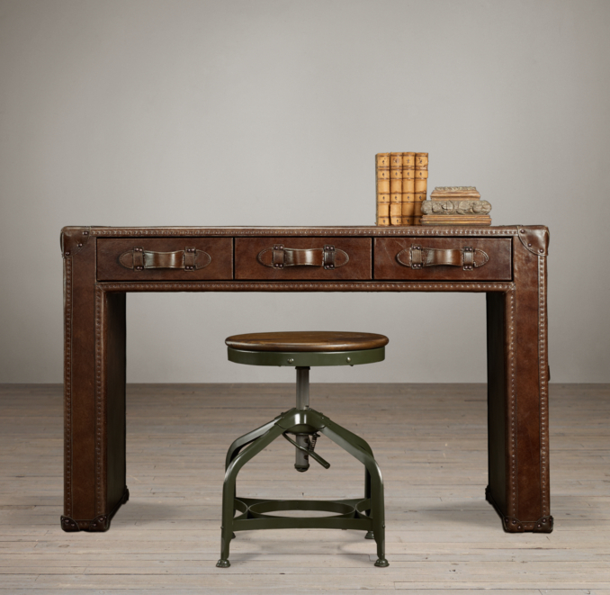 49" Mayfair Vintage Cigar Leather Desk