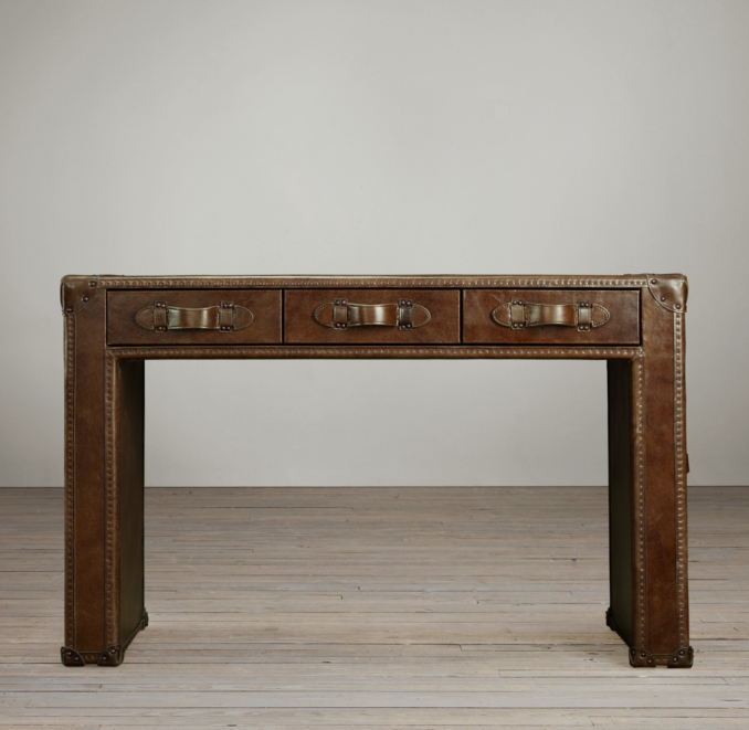 49" Mayfair Vintage Cigar Leather Desk