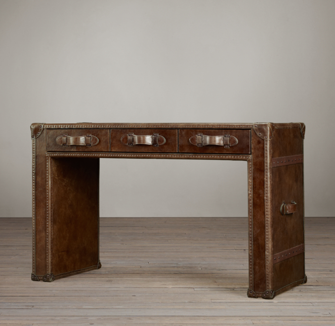 49" Mayfair Vintage Cigar Leather Desk