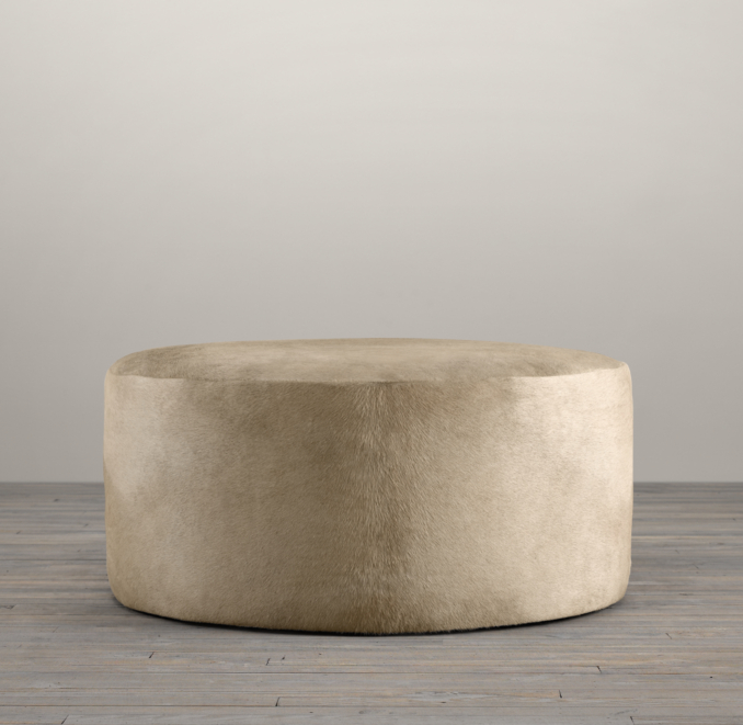 Cooper Round Hair on Hide Ottoman