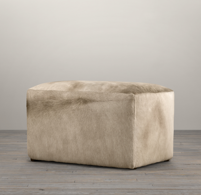 30" Cooper Hair on Hide Rectangular Ottoman