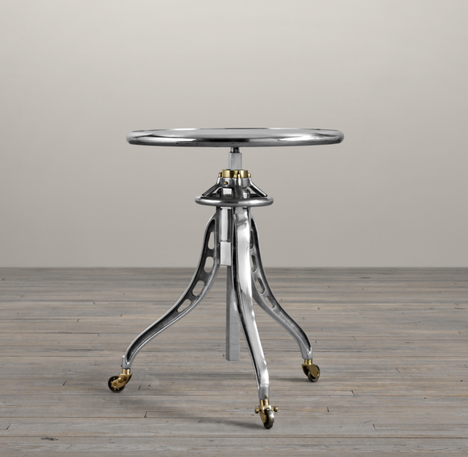 1930s 24" Caliper Side Table Aluminum (Set of 2) 