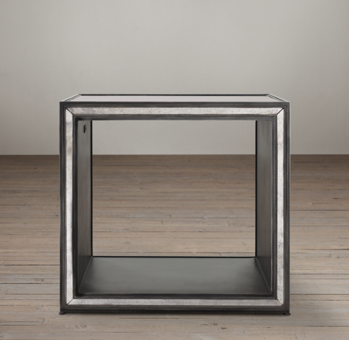 Strand Mirrored Side Cube Table