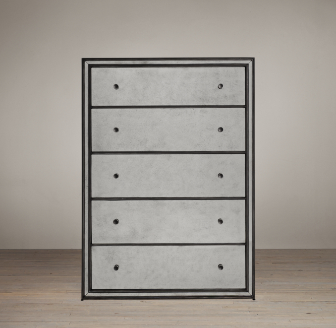 Strand Mirrored 5-Drawer Narrow Dresser