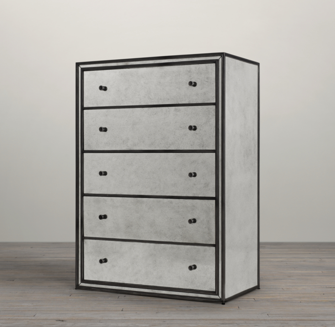 Strand Mirrored 5-Drawer Narrow Dresser