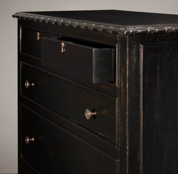 French Empire 6-Drawer Narrow Dresser