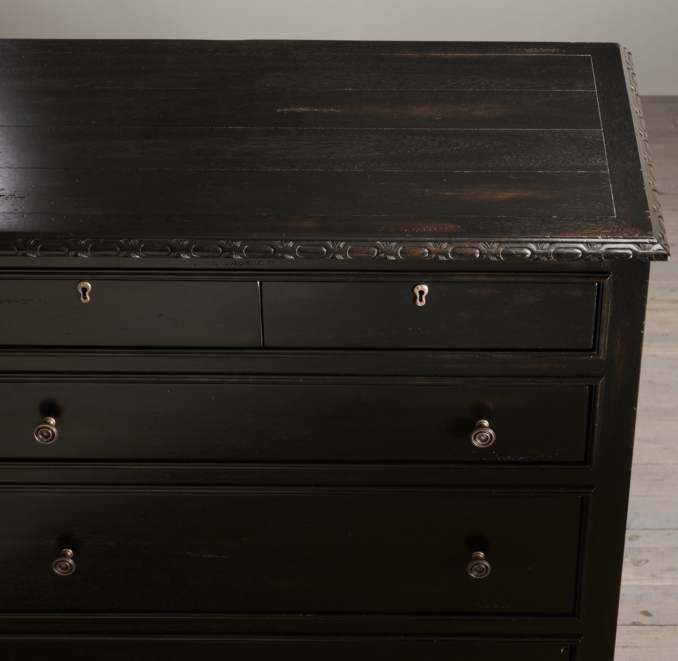 French Empire 6-Drawer Narrow Dresser
