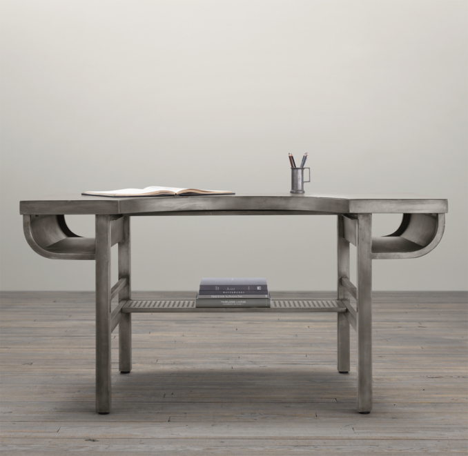 French Factory Metal Desks Gun Metal