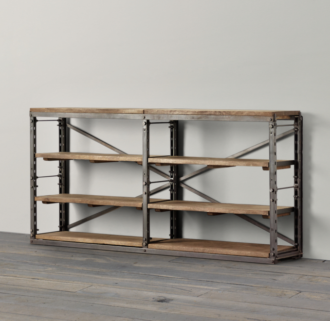 French Library Console - Natural Antiqued Iron