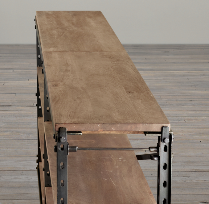 French Library Console - Natural Antiqued Iron