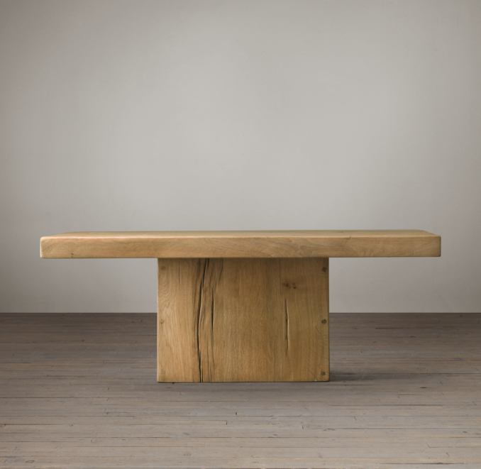 36" Reclaimed Russian Oak Plinth Coffee Table