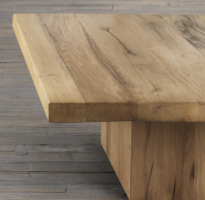 36" Reclaimed Russian Oak Plinth Coffee Table