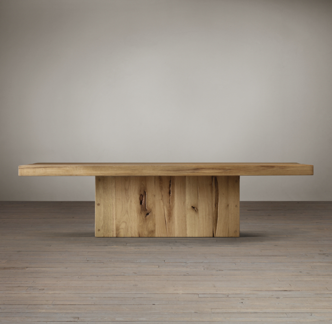 Reclaimed Russian Oak Plinth Rectangular Coffee Table