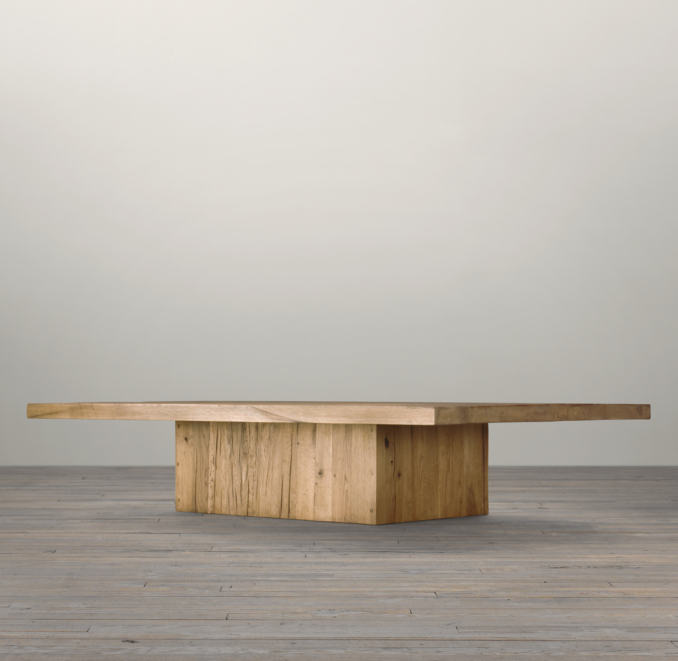 68" Reclaimed Russian Oak Plinth Coffee Table