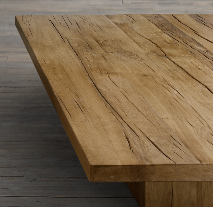 68" Reclaimed Russian Oak Plinth Coffee Table