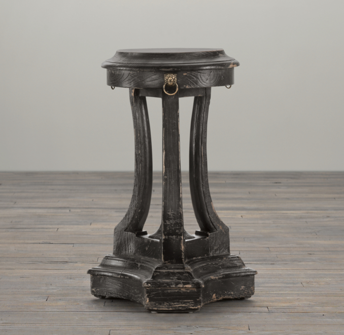 18th C. Lion's Head Side Tables Black (Set of 2) 