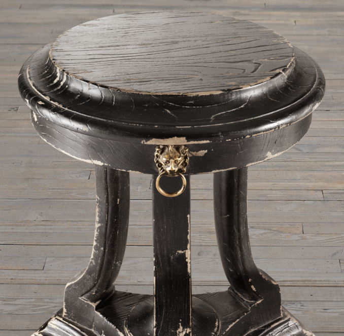 18th C. Lion's Head Side Tables Black (Set of 2) 