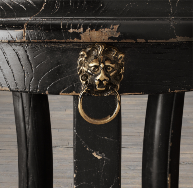 18th C. Lion's Head Side Tables Black (Set of 2) 