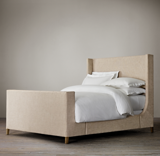 Grayson Upholstered Sleigh 58" Bed 