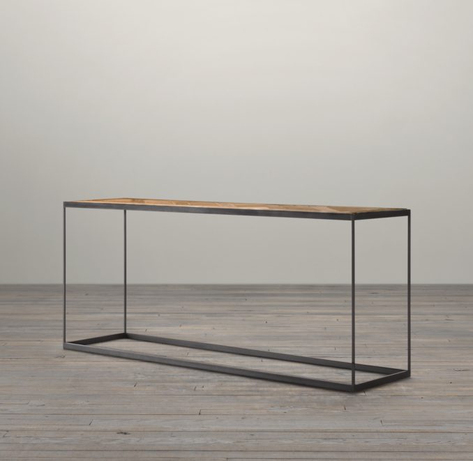 Reclaimed Oak Parquet Console Table