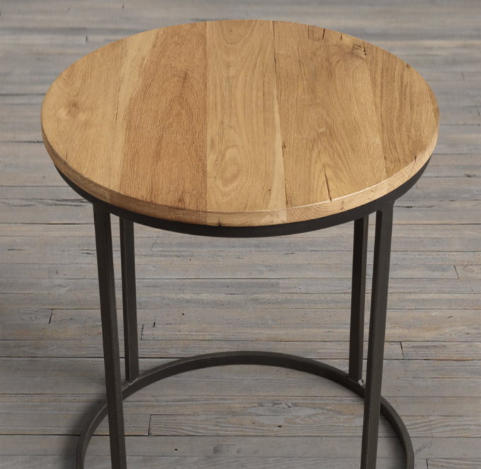 19" Watts Reclaimed Oak Round Side Table