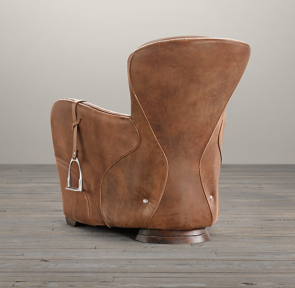 Leather saddle armchair
