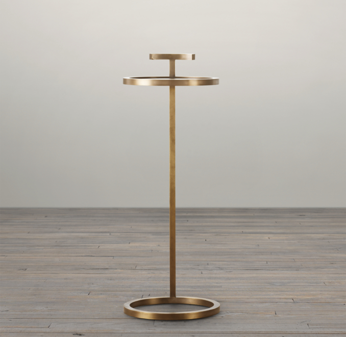 10" Martini Side Table Antique Brass