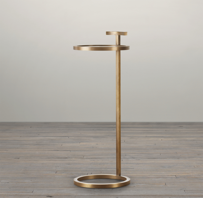 10" Martini Side Table Antique Brass