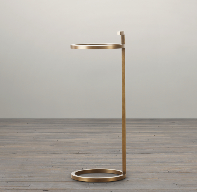 10" Martini Side Table Antique Brass
