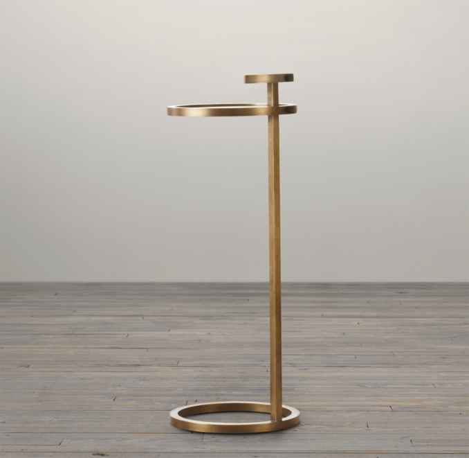 10" Martini Side Table Antique Brass