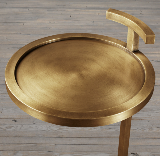 10" Martini Side Table Antique Brass